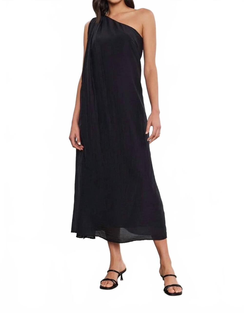 NEW VELVET BY GRAHAM & SPENCER diana midi dress in black